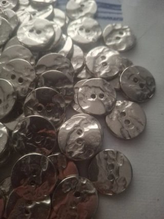 100 Botones Metálicos Plateados