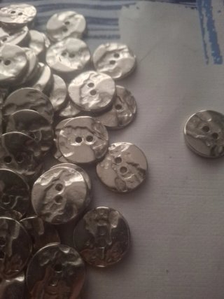 100 Botones Metálicos Plateados