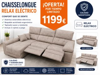 Chaiselongue Relax Eléctrico Beige
