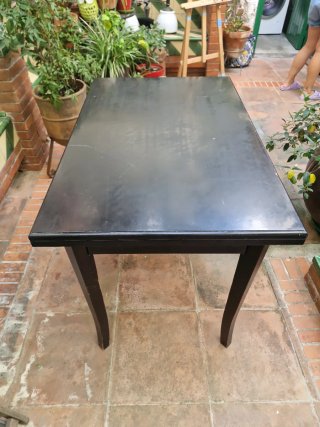 Mesa extensible cocina negra 70x108/137/169