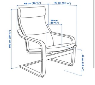 Poltrona IKEA Poäng Beige in Legno