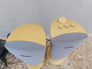 Altavoces Samsung Vintage Azul y Amarillo