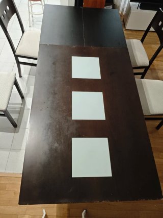 Mesa comedor extensible wengue Abierta195 cerr 130