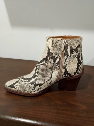 Botines Piel Serpiente Beige/Gris