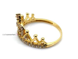 anillo oro 18k con piedra con circonita