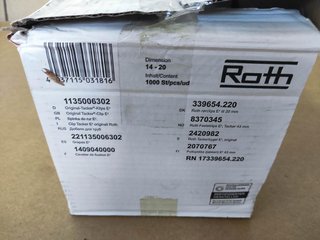 Caja 900 grapas Tacker Roth para suelo radiante
