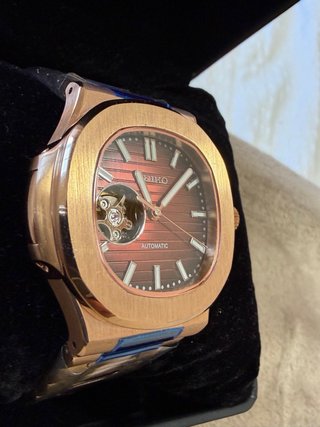 Seiko nautilus oro rosa open heart