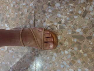 Sandalias Tiras Brillantes Marrón Talla 36