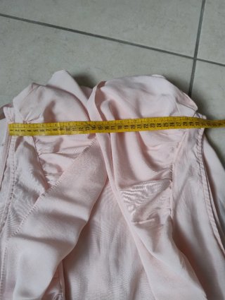 Blusa rosa pastello con volant Papillonne - M
