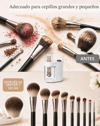 Limpiador y Secador Brochas Maquillaje 3 en 1