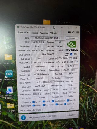 Tarjeta Gráfica RTX 3060 Ti