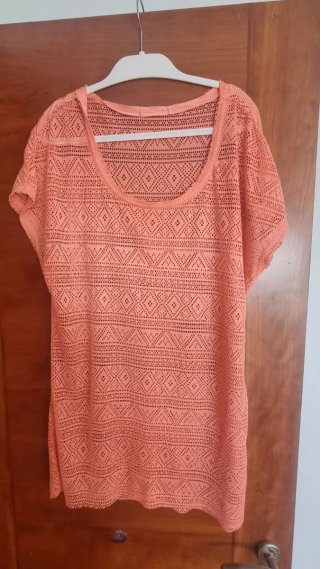 Vestido playero coral calado Talla M