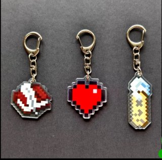 Llaveros pixelados de minecraft