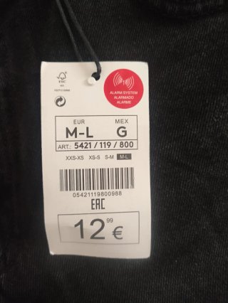 Pantalón corto vaquero Lefties negro Talla M