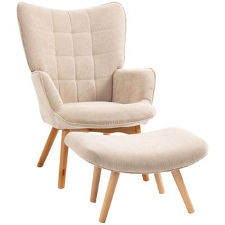 Sillón Relax con Puff Reposapiés en Terciopelo a R