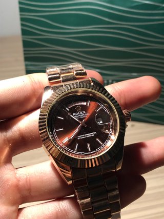 Reloj Hombre Oro Marrón
