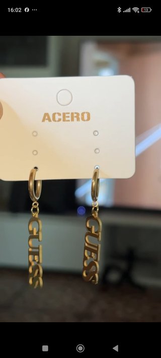 Pendientes Guess Dorados Acero