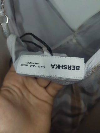 Vestido lencero cuadros Bershka T.S