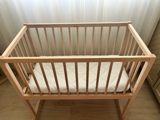 Minicuna madera con colchón antiplagiocefalia