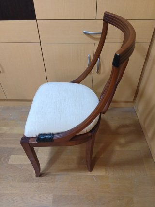 6 Sedie in legno imbottite beige