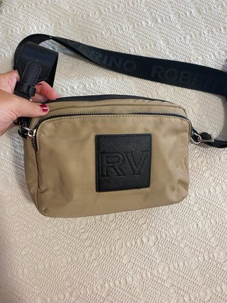 Bolso bandolera Roberto Verino beige y negro