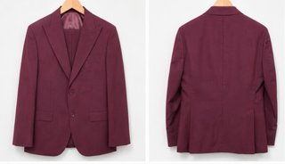 Traje de hombre granate.