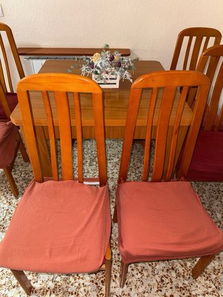 Mesa comedor y 6 sillas madera