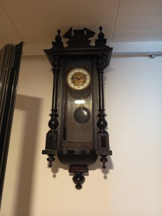 Reloj de Pared Antiguo Madera y Cristal