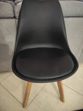 Sedie Nere Nordiche (Set di 3)