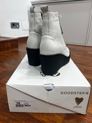 Botín cuña piel GOODSTEP Hielo