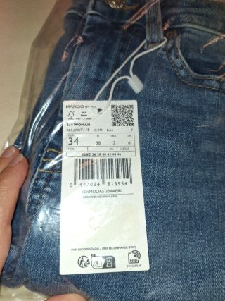 Bermuda vaquera Mango Talla 34