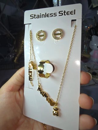 Set Joyas Mama Acero Inoxidable
