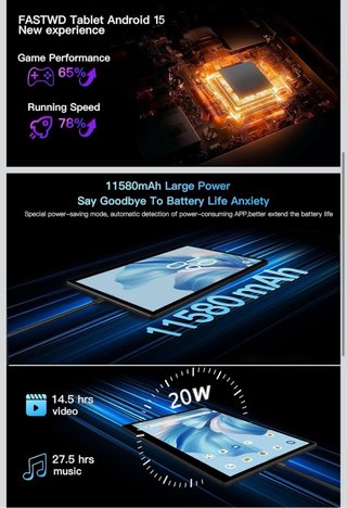 Tablet Android 14 256GB 4G/5G WiFi