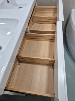 Mueble baño doble 120cm con espejo y lavabos