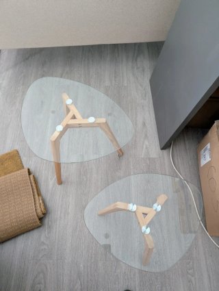 Tavoli da centro in vetro e legno