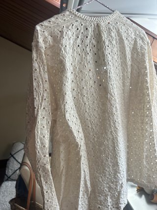 Blusa Zara bordada marfil