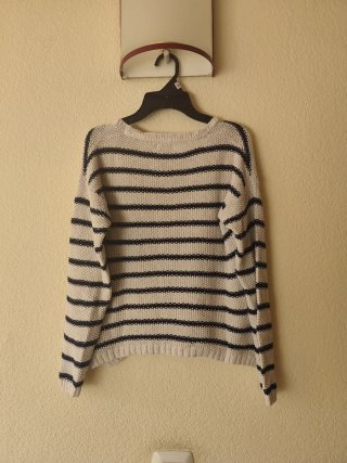Chaqueta niña rayas azul y blanca