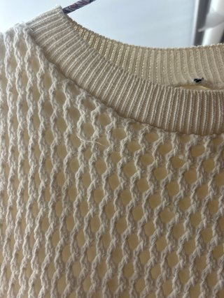 Camiseta chaleco Zara beige/blanco Talla M