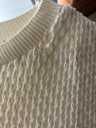 Camiseta chaleco Zara beige/blanco Talla M