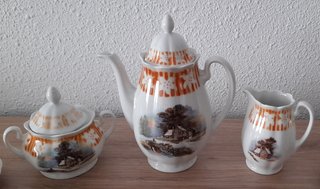 Juego de café porcelana Kahla antiguo