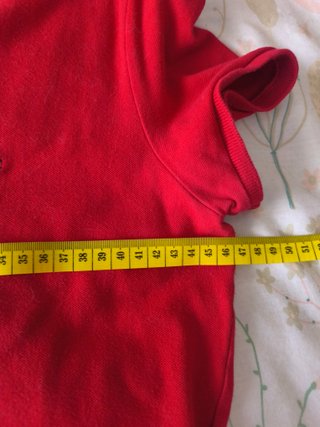 Polo Tommy Hilfiger rojo piqué manga corta
