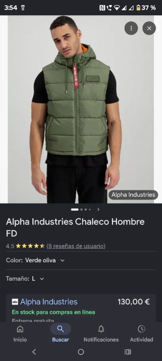Alpha Industries reversible verde aceitun chaleco