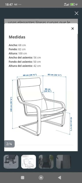 Sillón de tela y madera