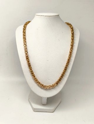 Cadena tubular maciza articulada oro 18kt 60cm