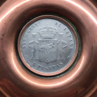 Antiguo plato cobre artesanal