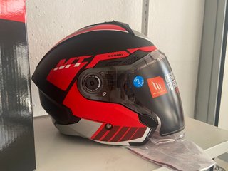 Casco MT Cosmo Negro Rojo Moto