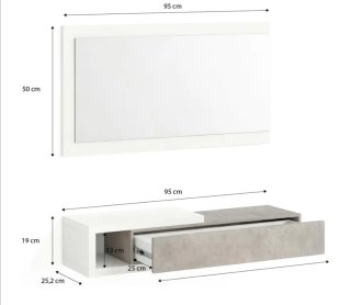 Mobile ingresso Duehome con cassetto e specchio