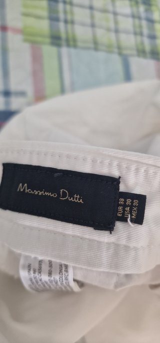 Pantalón Massimo Dutti Lino Blanco Talla M