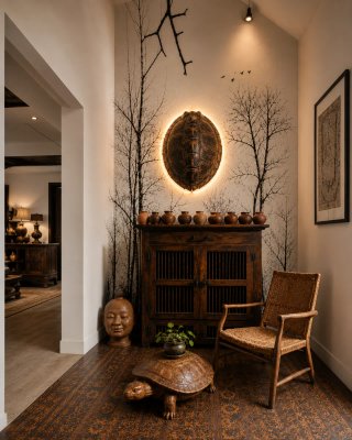 Mueble de madera oriental