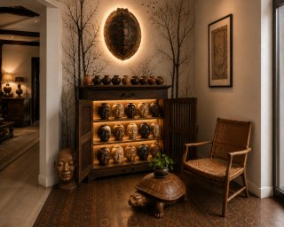 Mueble de madera oriental